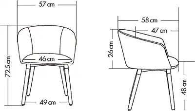 Photo du produit FAUTEUIL TISSU ARCO JAUNE SAFRAN PIEDS BOIS