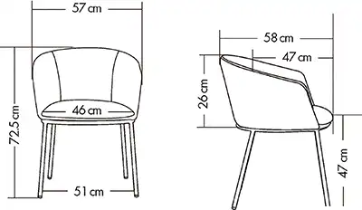 Photo du produit FAUTEUIL TISSU ARCO BEIGE LIN PIEDS METAL