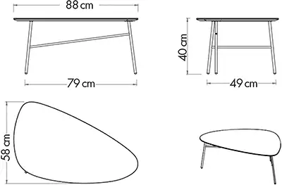 Photo du produit TABLE BASSE ALLONGEE GALET BLANCHE