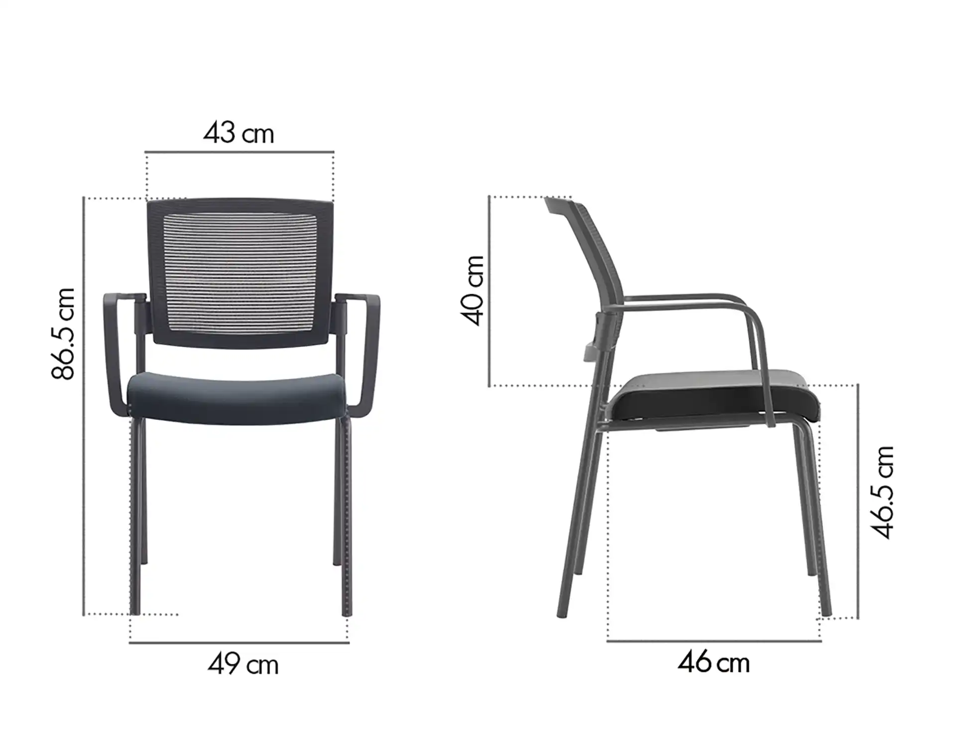 Photo du produit CHAISE SYNERGY NOIRE ASSISE PU DOSSIER PU