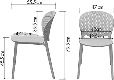 Photo du produit CHAISE BEEZ GRISE (vendue par 2)