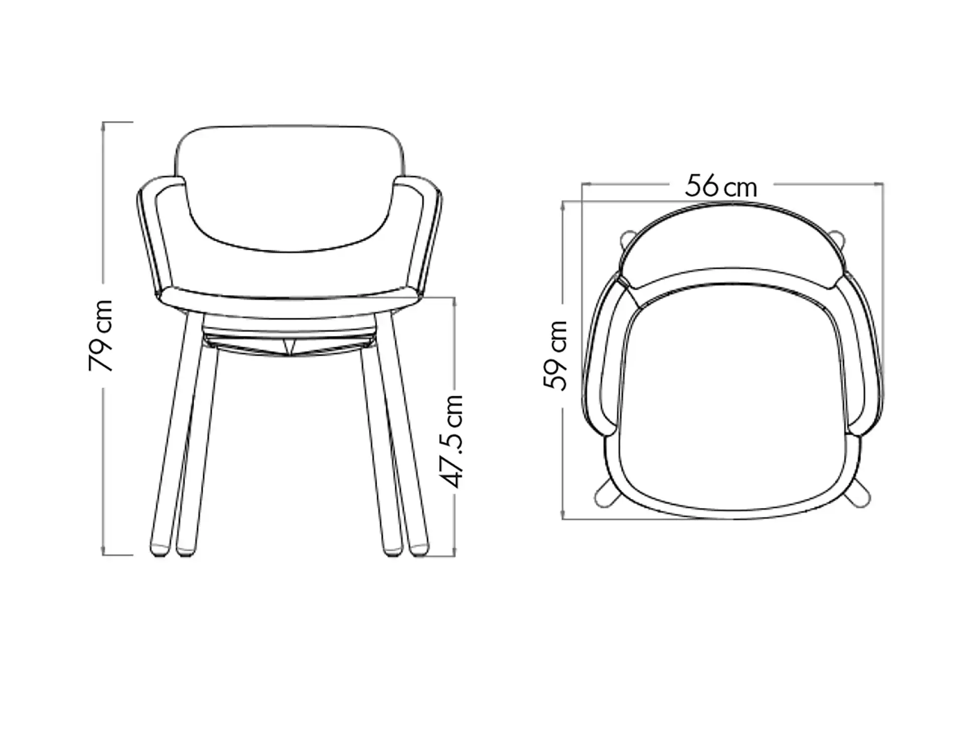 Photo du produit CHAISE LOOPS KAKI AVEC ACCOUDOIRS PIETEMENT BOIS