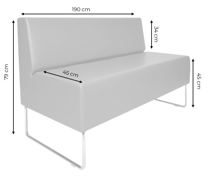 Photo du produit BANQUETTE POLYURETHANE GRISE PEDRALI