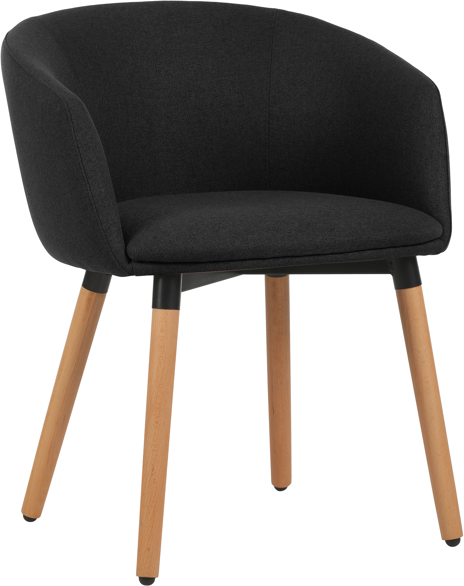 Photo du produit FAUTEUIL TISSU NON FEU ARCO GRIS POIVRE PIEDS BOIS