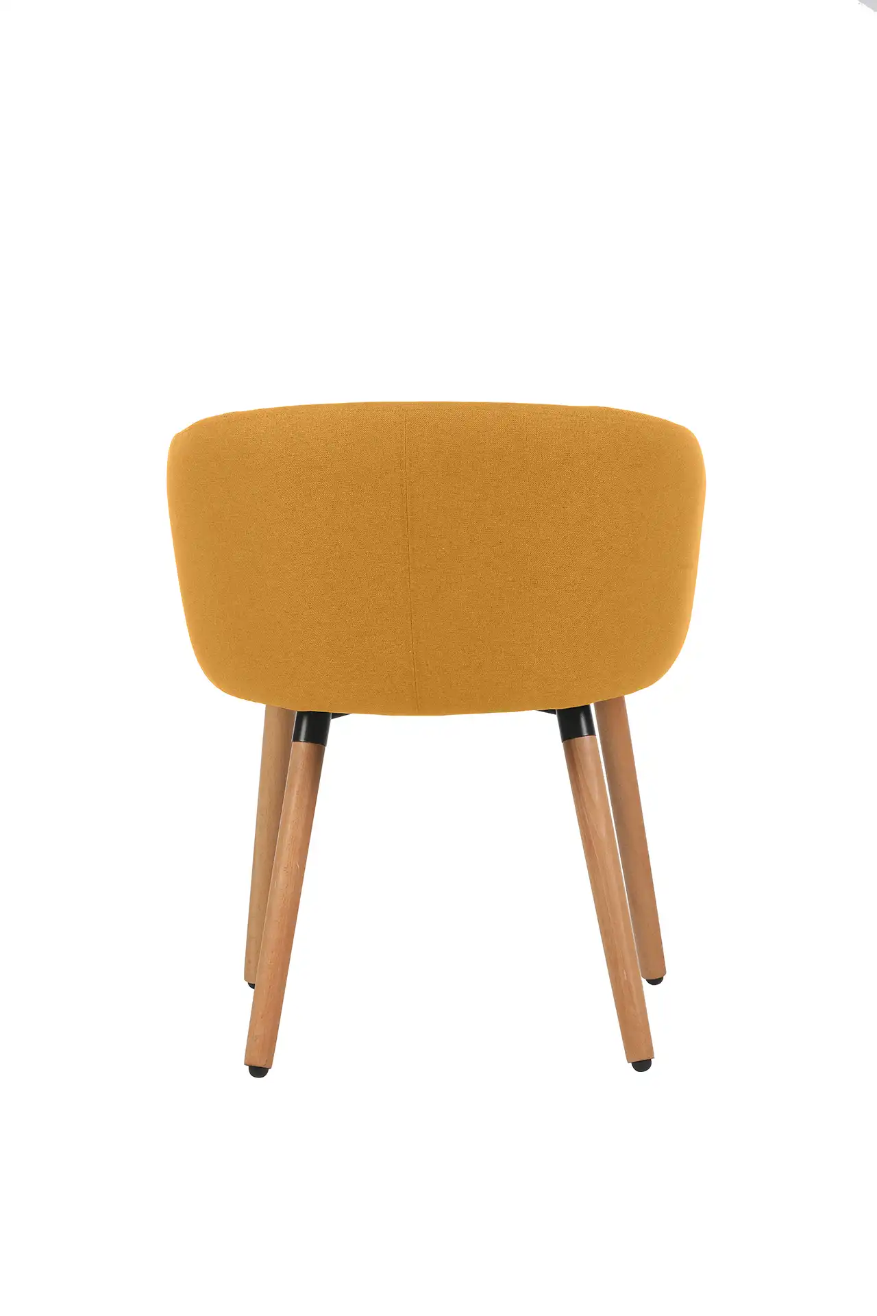 Photo du produit FAUTEUIL TISSU ARCO JAUNE SAFRAN PIEDS BOIS