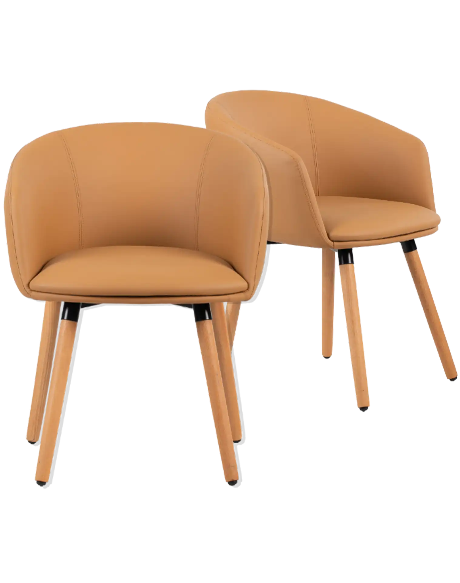 Photo du produit LOT DE 2 FAUTEUILS POLYURETHANE GOLD PIEDS BOIS
