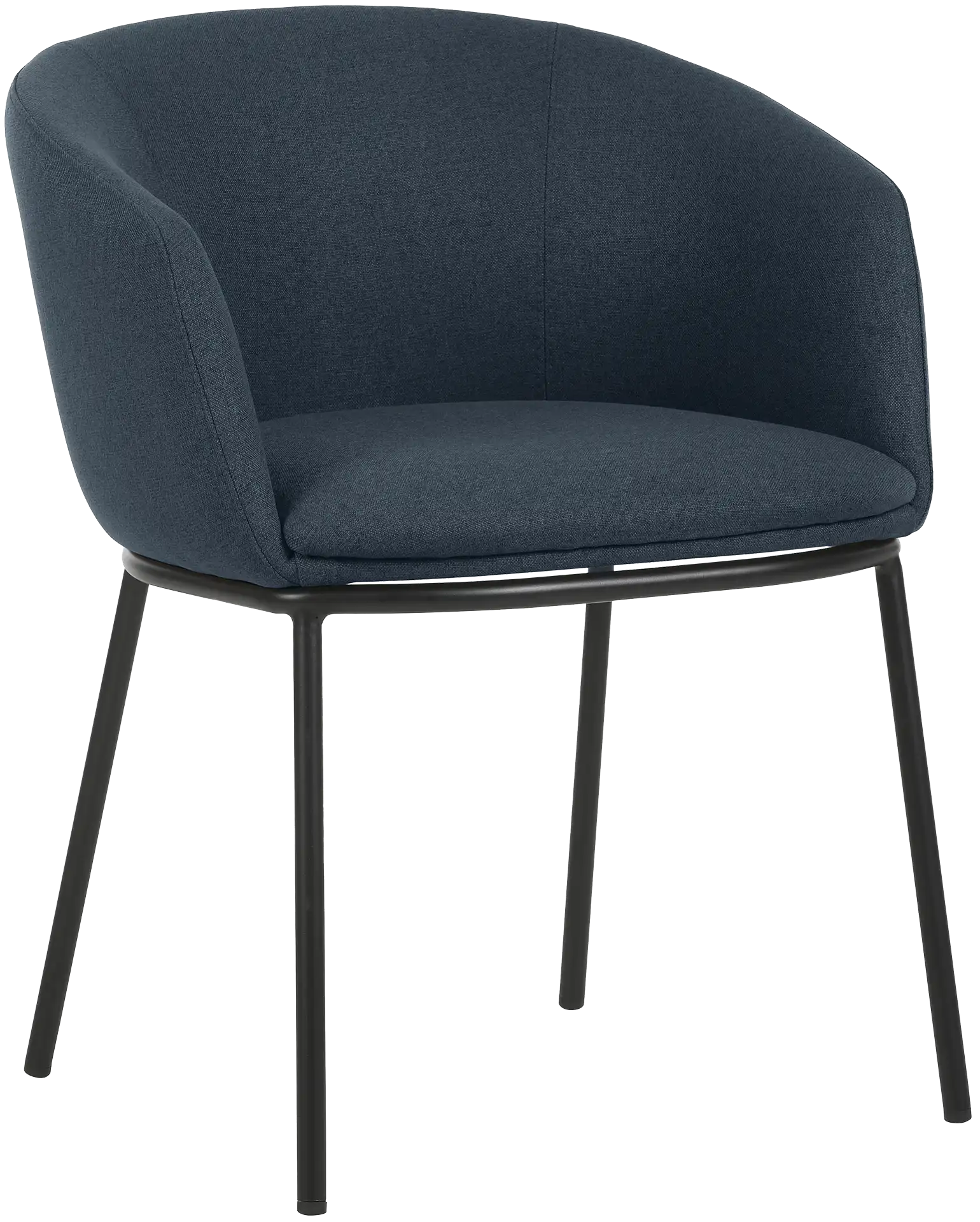 Photo du produit FAUTEUIL TISSU NON FEU ARCO BLEU NUIT PIEDS METAL