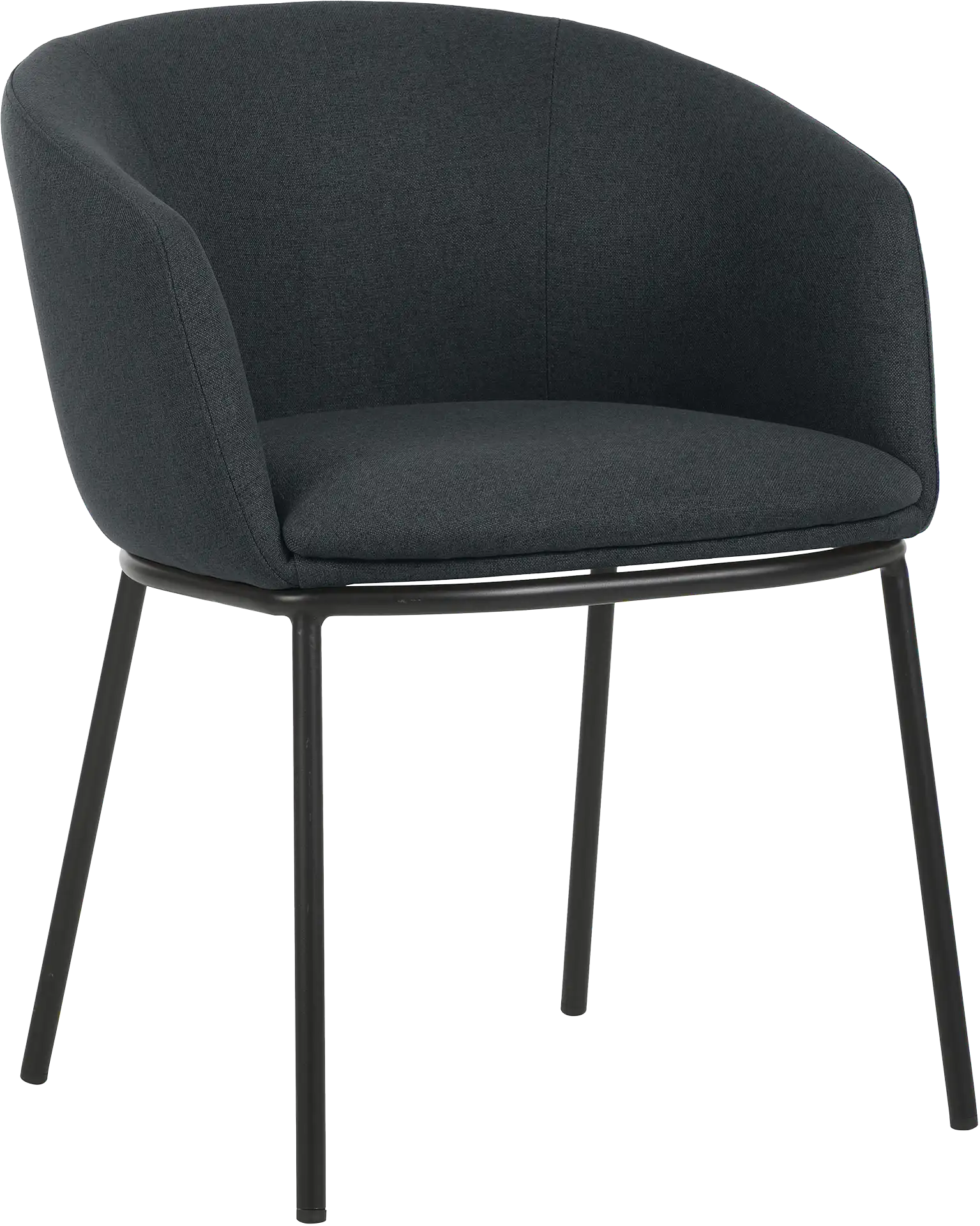 FAUTEUIL TISSU ARCO BLEU NUIT PIEDS METAL