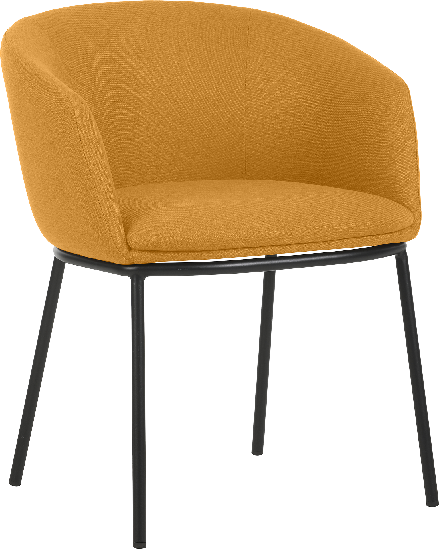 Photo du produit FAUTEUIL TISSU NON FEU ARCO JAUNE SAFRAN PIEDS METAL