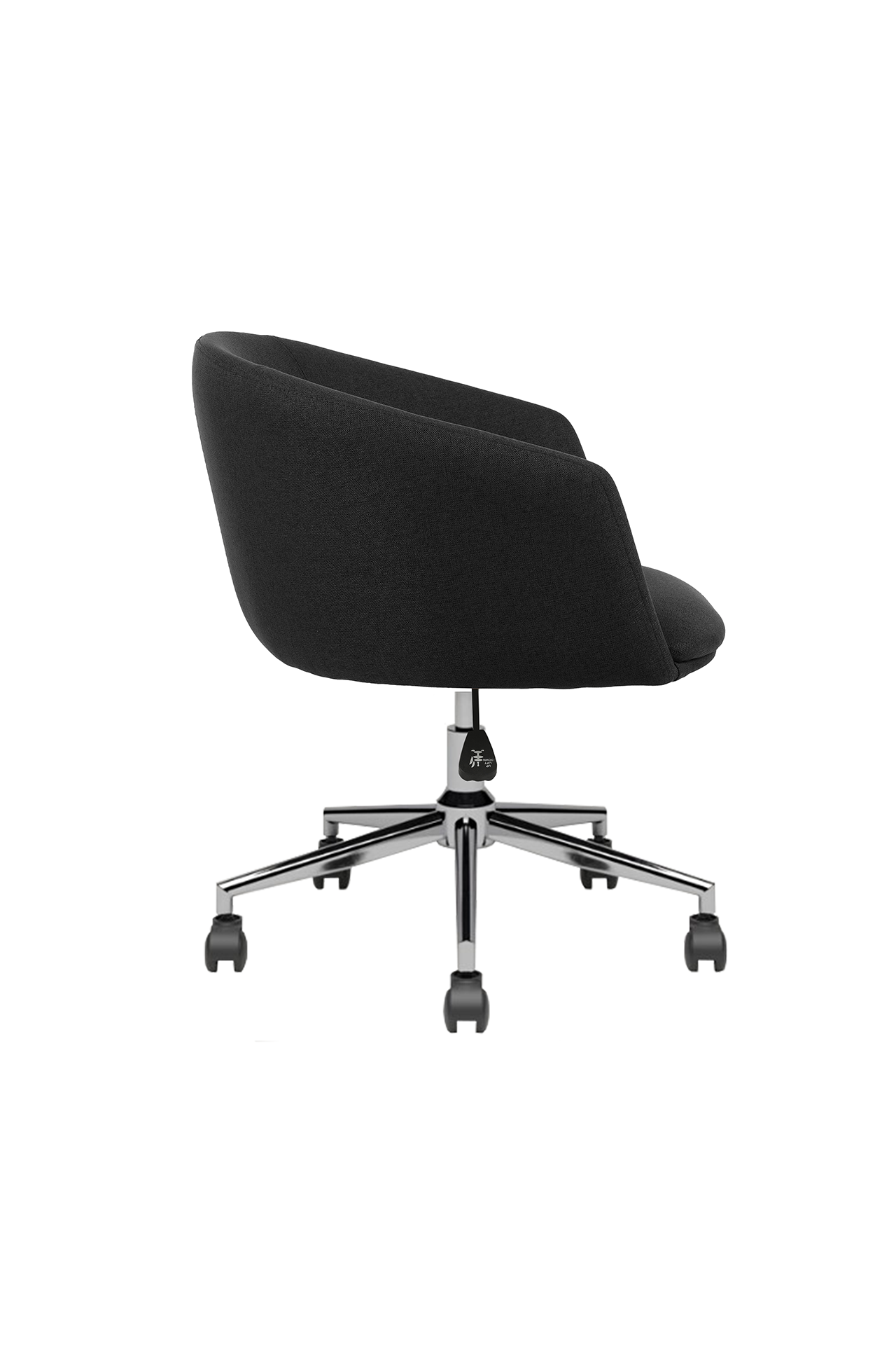 Photo du produit FAUTEUIL TISSU NON FEU ARCO GRIS POIVRE PIED ROULETTES CHROMÉ
