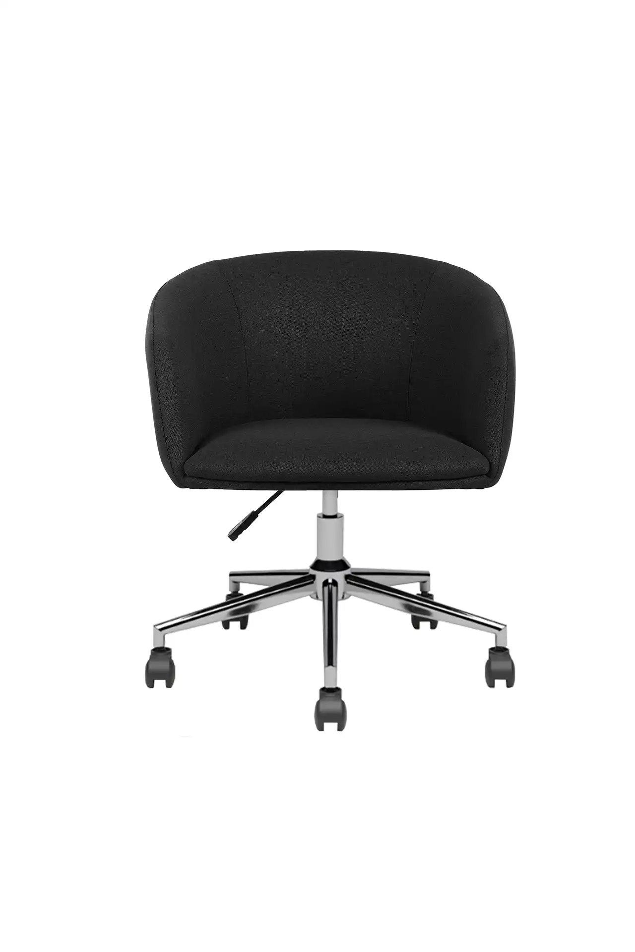 Photo du produit FAUTEUIL TISSU ARCO GRIS POIVRE PIED ROULETTES CHROMÉ