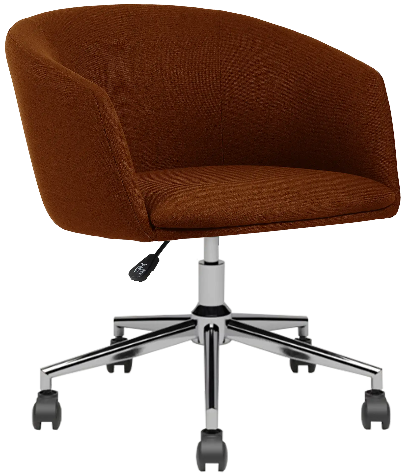 Photo du produit FAUTEUIL TISSU NON FEU ARCO TERRACOTTA PIED ROULETTES CHROME