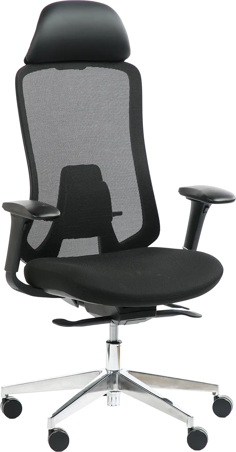 FAUTEUIL ERGONOMIQUE FEDO NOIR, PIED ALU