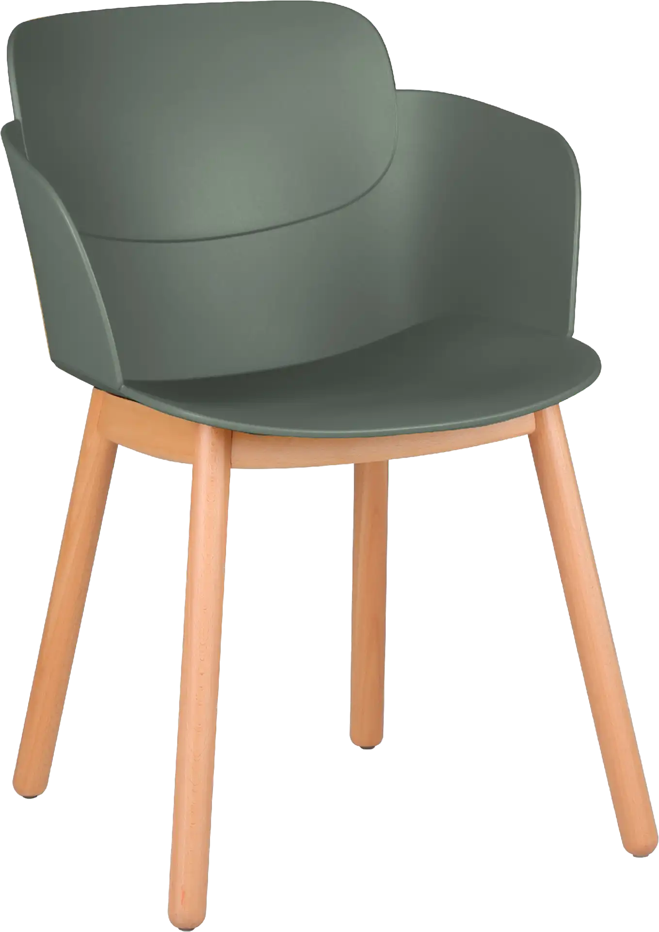 CHAISE LOOPS KAKI AVEC ACCOUDOIRS PIETEMENT BOIS