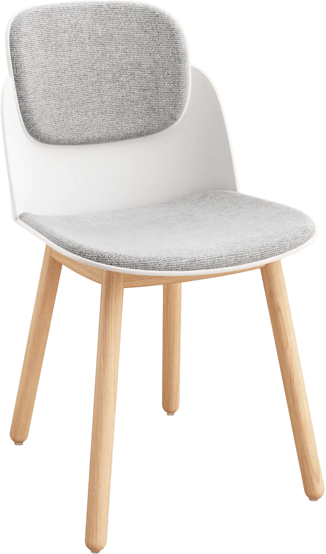 CHAISE LOOPS BLANCHE AVEC ACCOUDOIRS ET PLACET PIETEMENT BOIS