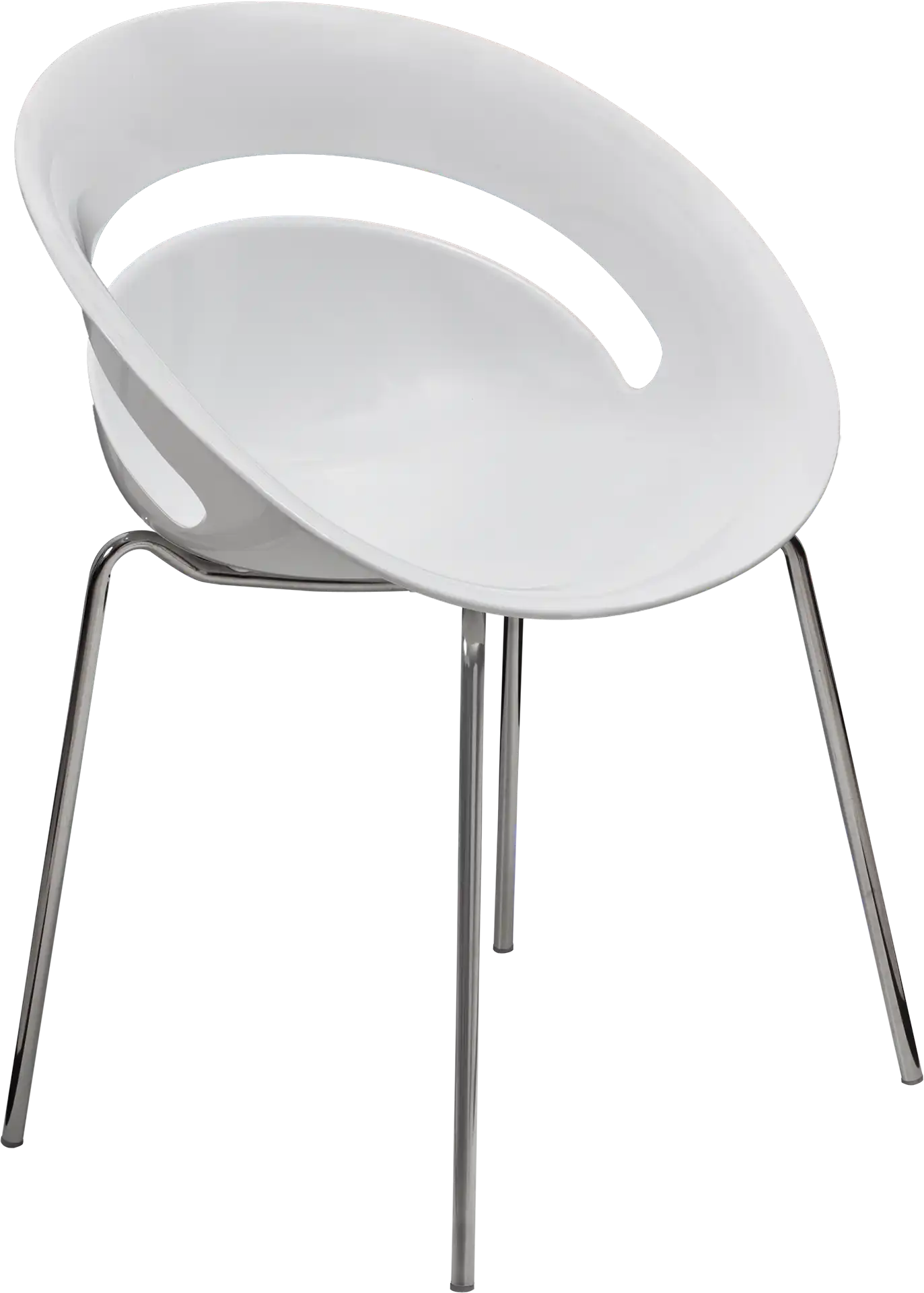 Photo du produit CHAISE LUNA BLANC PIEDS CHROME