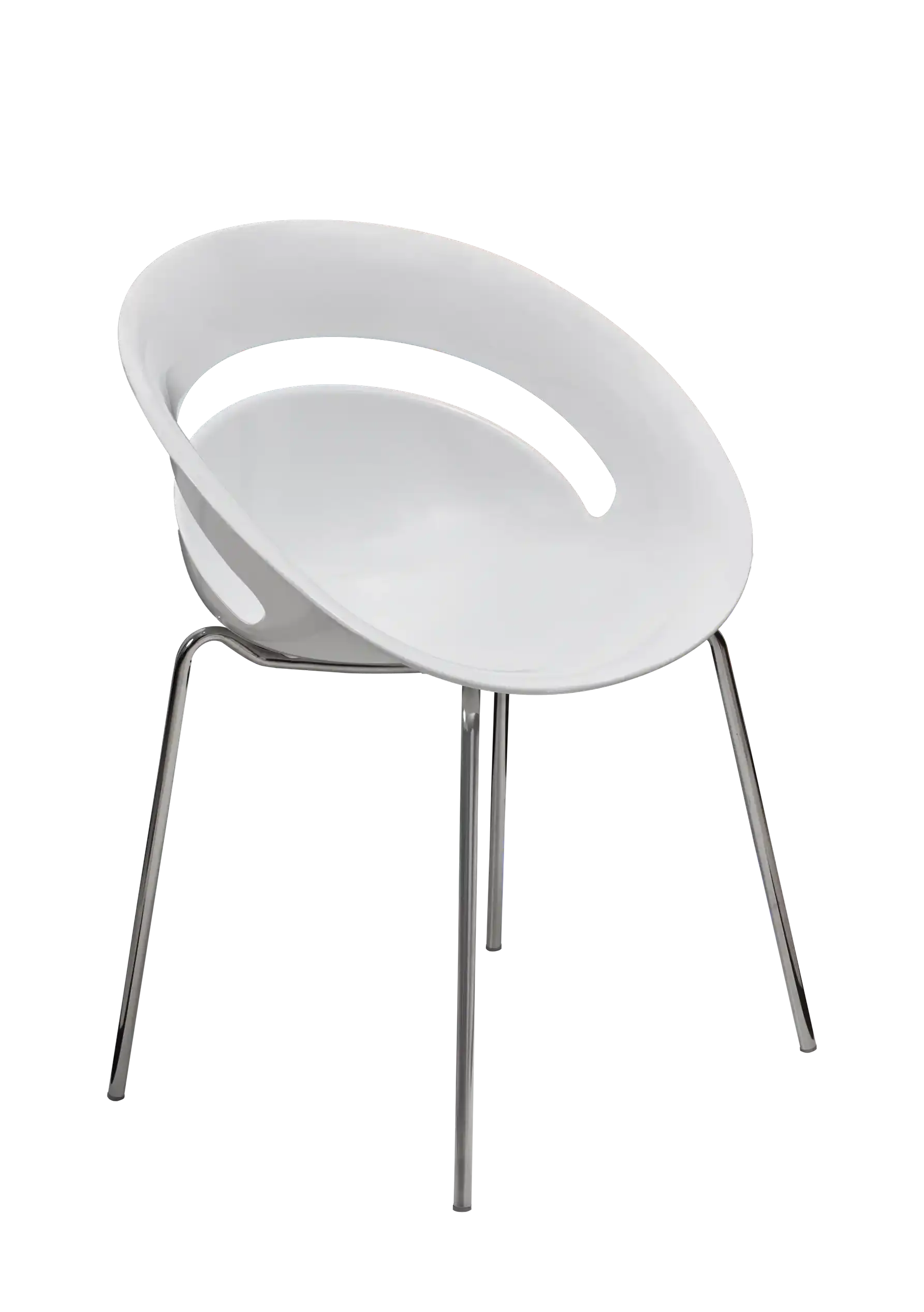 Photo du produit CHAISE LUNA BLANC PIEDS CHROME