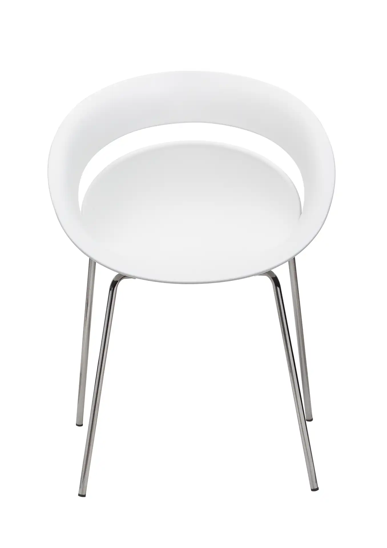 Photo du produit CHAISE LUNA BLANC PIEDS CHROME