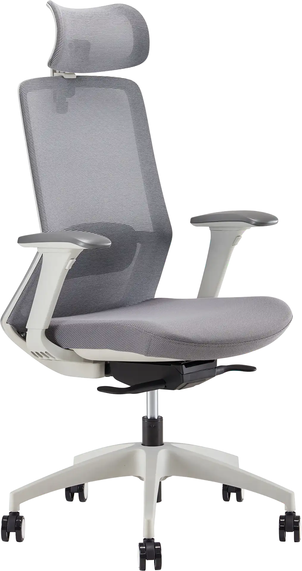 FAUTEUIL POLAR SYNCH CORPS GR/CLAIR, ASS ET DOSS GR, PIEDS NYLON GRIS