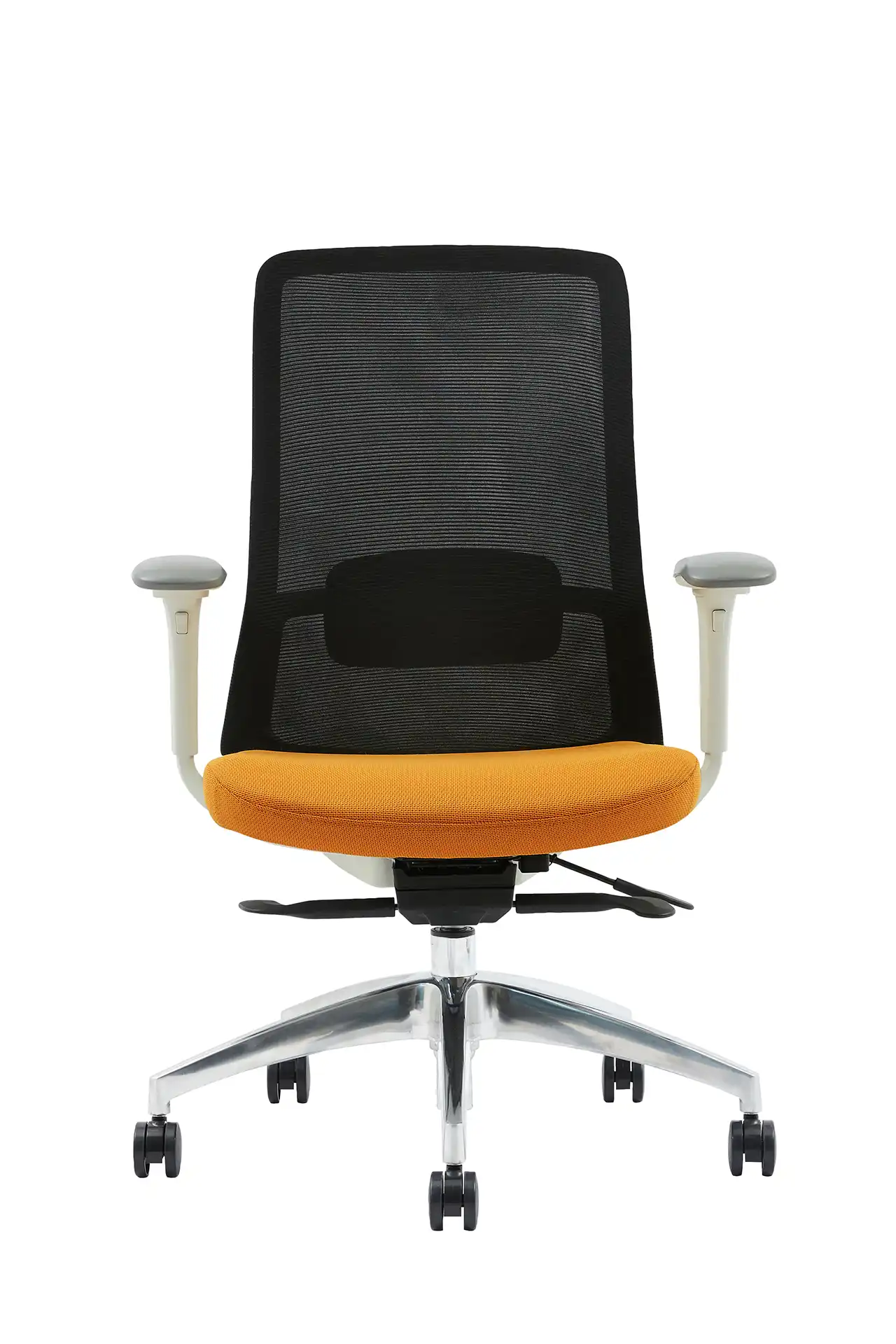 Photo du produit FAUTEUIL POLAR SYNCH CORPS GR/CLAIR, ASS JAUNE DOSS NOIR, PIEDS ALU 