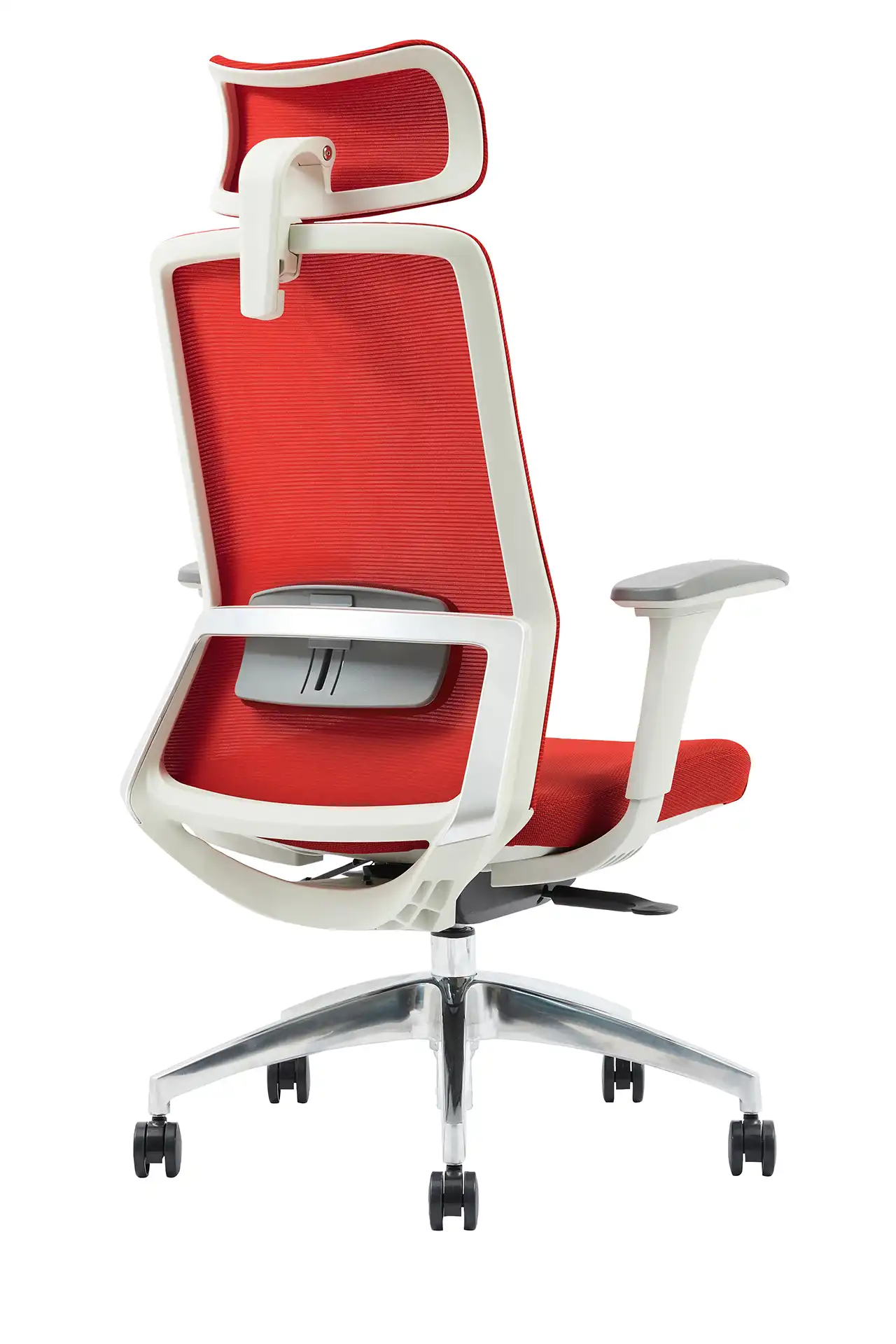 Photo du produit FAUTEUIL POLAR SYNCH CORPS GR/CLAIR, ASS ET DOSS ROUGE, PIEDS ALU