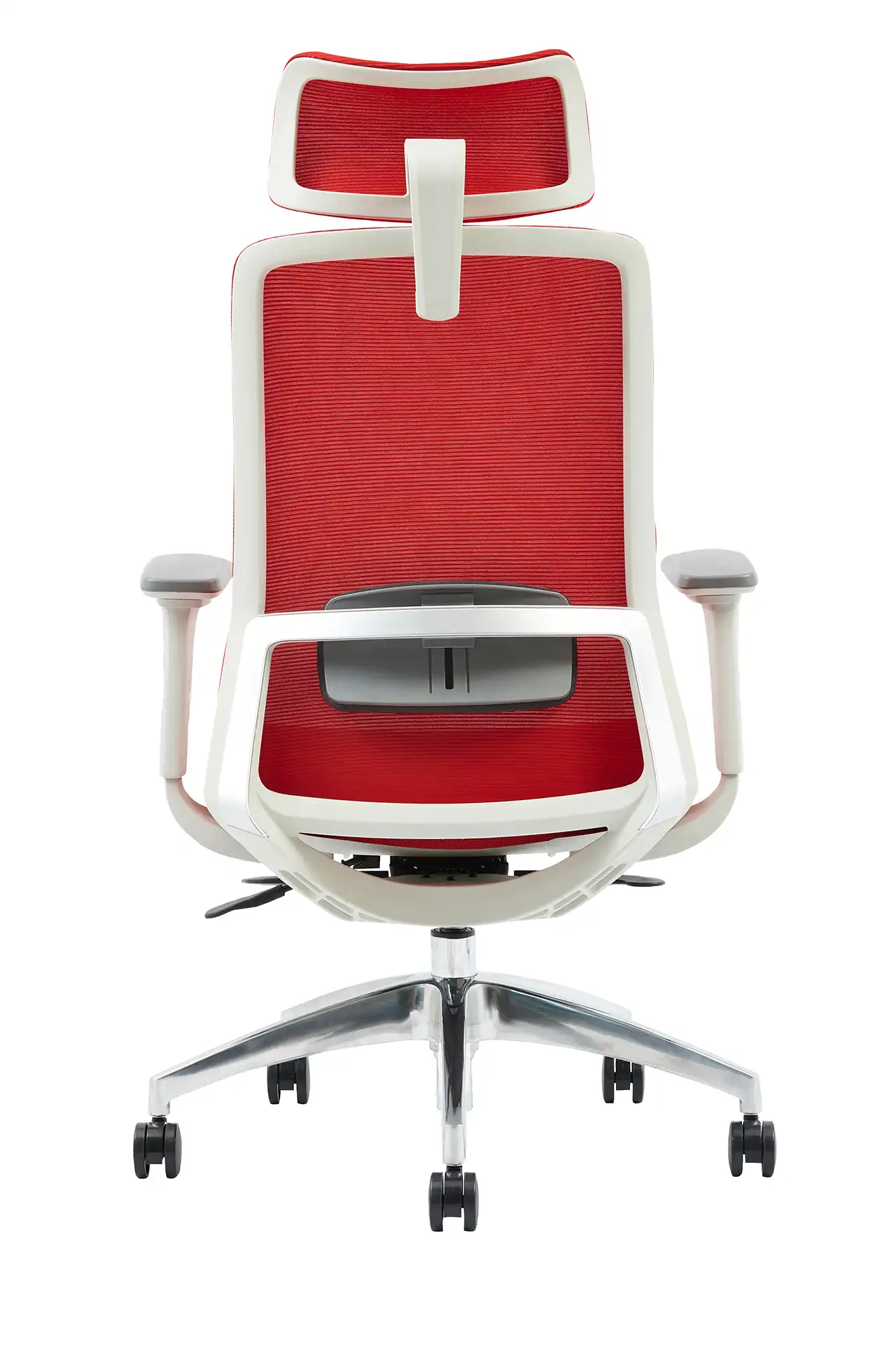 Photo du produit FAUTEUIL POLAR SYNCH CORPS GR/CLAIR, ASS ET DOSS ROUGE, PIEDS ALU