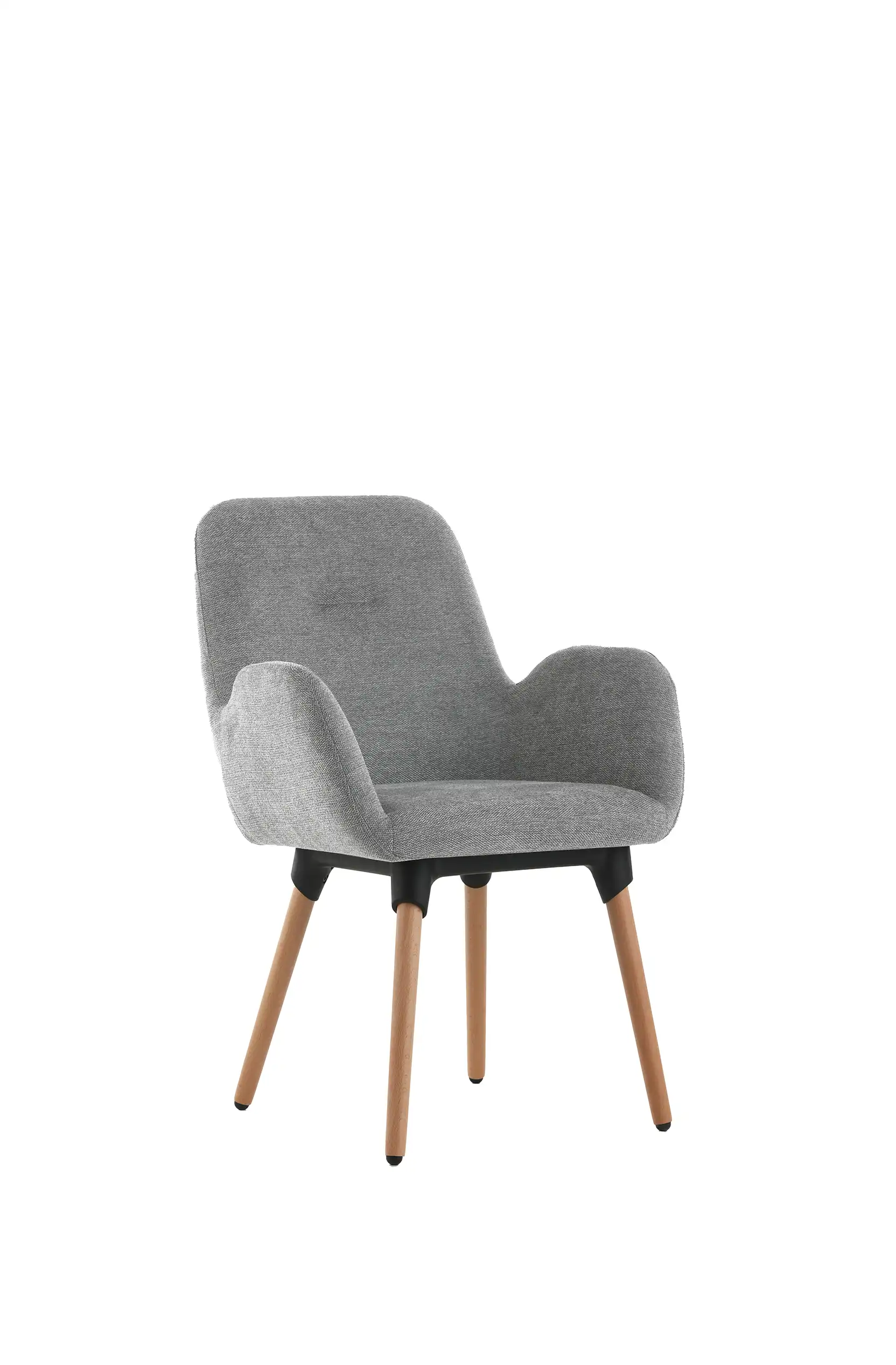 Photo du produit FAUTEUIL TISSU SHINEO GRIS PIEDS BOIS