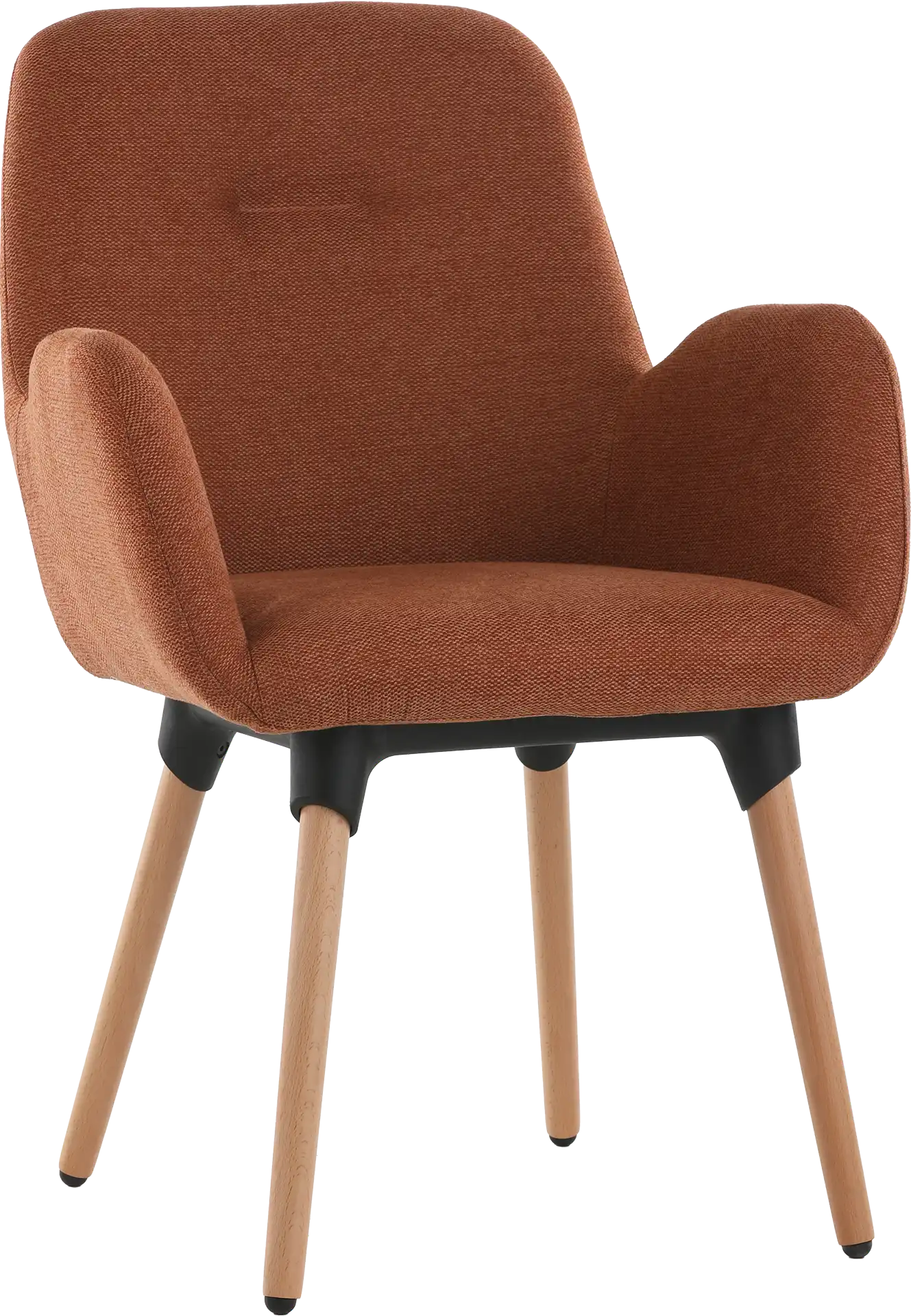 Photo du produit FAUTEUIL TISSU SHINEO ROUGE PIEDS BOIS