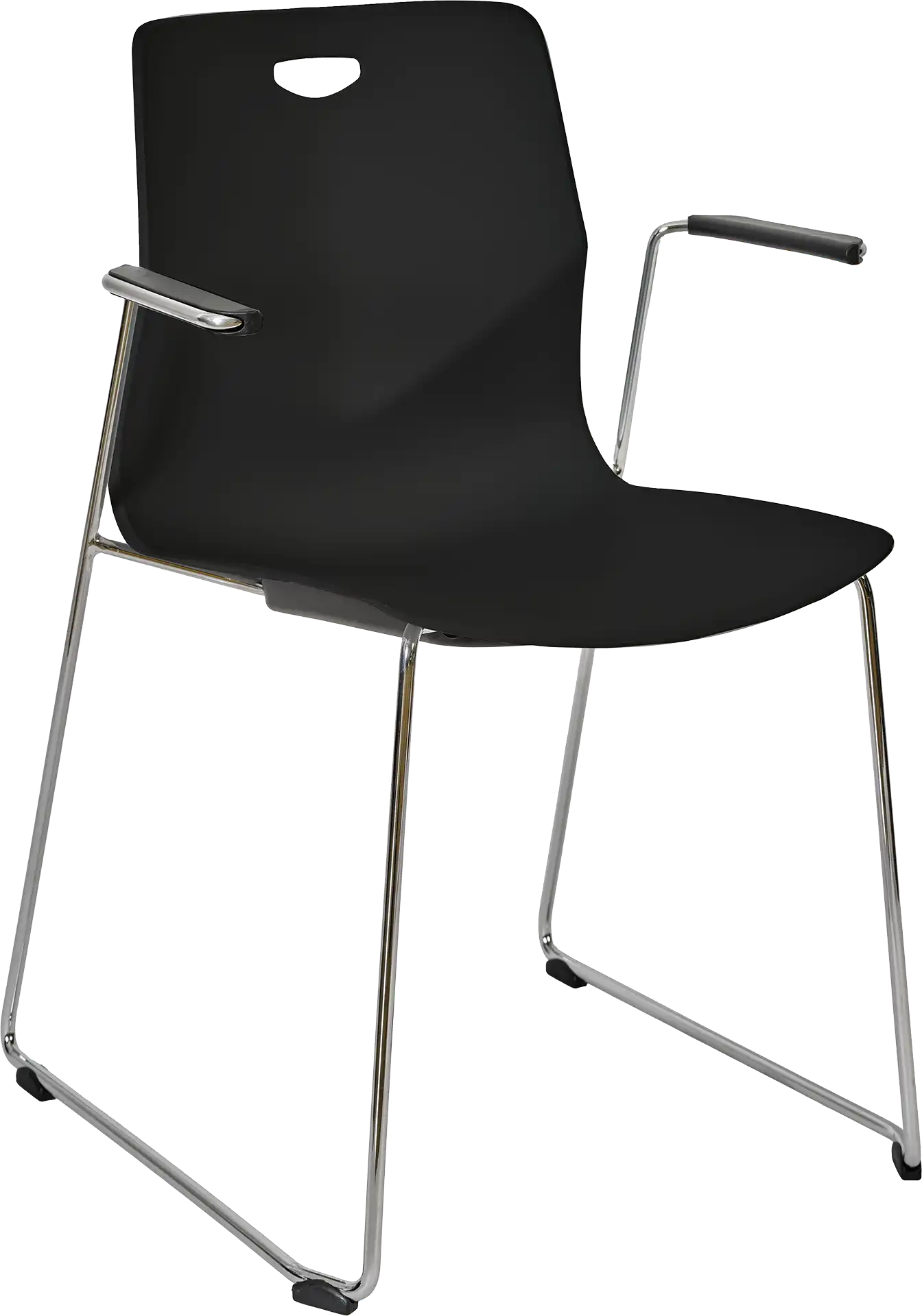 CHAISE TECSEAT NOIR PIEDS AVEC ACCOUDOIRS
