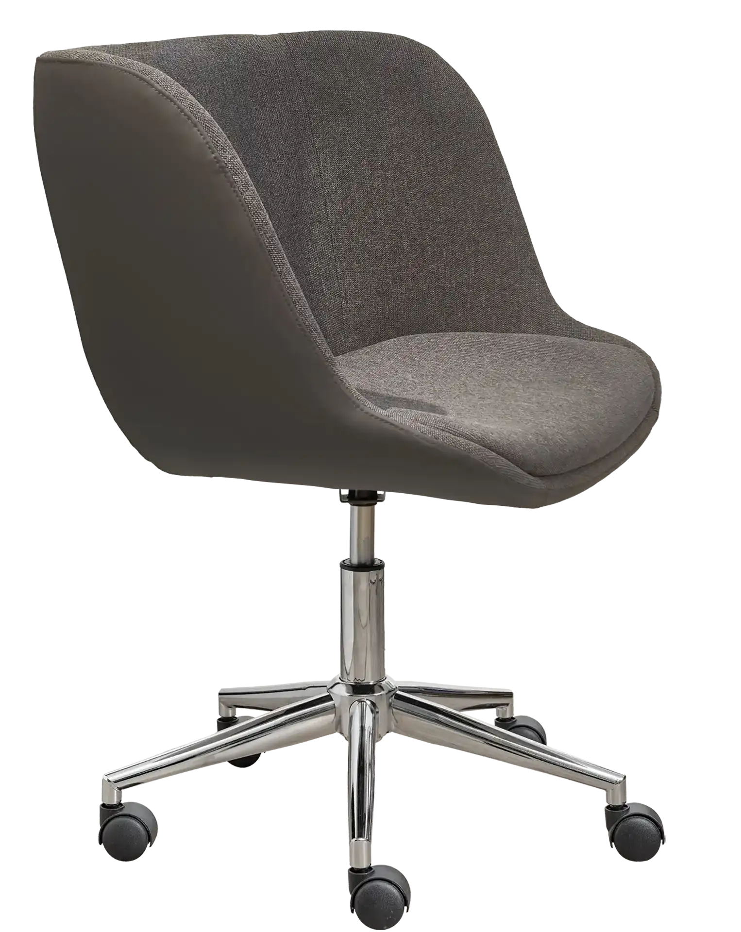 Photo du produit FAUTEUIL EGGY GRIS FONCE PIETEMENT ROULETTES CHROMEES